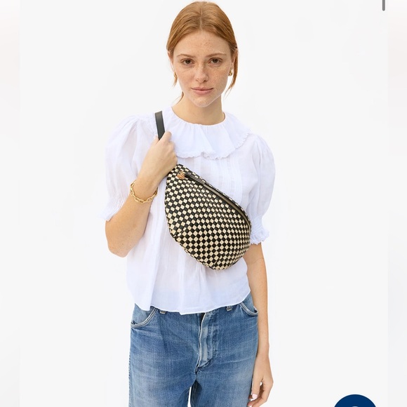 Clare V Checkered Black and Tan Crossbody Bag - Picture 3 of 11